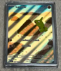 Lot of 3 Pokemon Obsidian Flames Larvitar 203/197 Full Art Holo Cards - Image 2