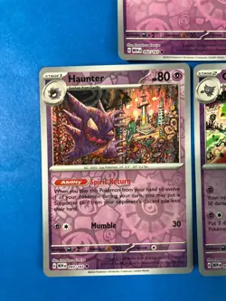 Gastly Haunter Gengar Pokemon 151 Card Lot - X3 Reverse Holos Evolved - Image 3