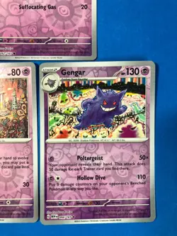 Gastly Haunter Gengar Pokemon 151 Card Lot - X3 Reverse Holos Evolved - Image 4