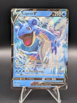 Pokemon TCG Sword & Shield Base Set Holo Ultra Rare Card Lapras v 049/202 - Image 1