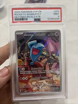 Team Rocket's Wobbuffet 203 Sv: Scarlet & Violet Promo Cards Holo PSA 9 - Image 1
