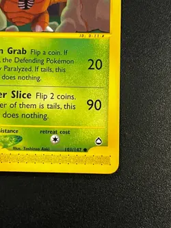 Pinsir 101/147 - Aquapolis Vintage Pokemon TCG Card MP e-Reader - Image 3