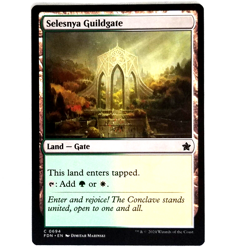 x4 Selesny Guildgate Foundations Land Multi-Color Green White Common M/NM MTG - Image 1