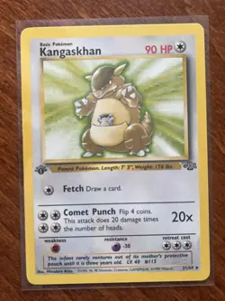 1999 Pokemon Jungle Kangaskhan 1st Edition #21/64 Non-Holo Rare LP+ - Image 1