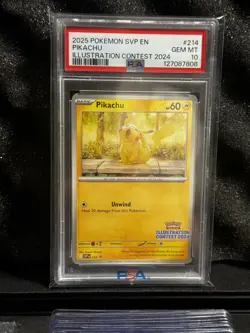2025 Pokemon SVP EN Illustration Contest 2024 #214 Pikachu PSA 10 GEM MINT - Image 1