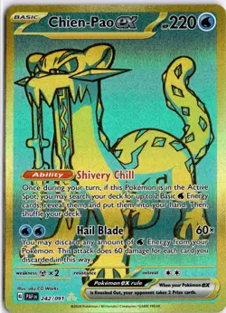 Pokemon TCG Scarlet & Violet Paldean Fates Chien-Pao ex 242/091 Hyper Rare NM - Image 1