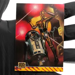 Star Wars Galaxy Card C3P-O R2D2 Illustrator of 166 Topps 1994 [NM] - Image 2