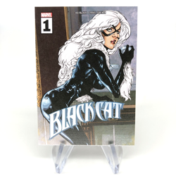 Marvel Card Black Cat 75 Comic Covers Fleer Upper Deck Renditions [NM] - Image 1