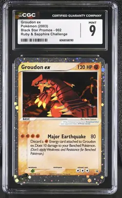 CGC 9 MINT Groudon ex 2003 Black Star Promos 002 Holo Pokemon Card - Image 1