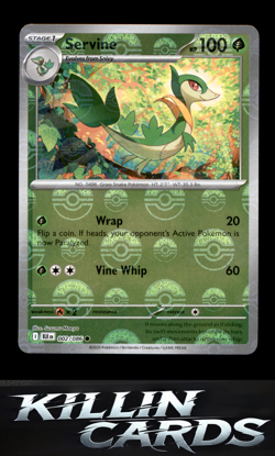 Servine (Poke Ball Pattern) 002/086 Pokemon Common SV: Black Bolt Card NM - Image 1