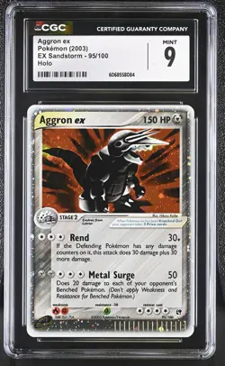 CGC 9 MINT Aggron ex 2003 EX Sandstorm 95/100 Holo SWIRL Pokemon Card - Image 1