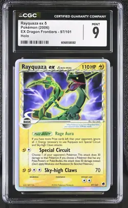 CGC 9 MINT Rayquaza ex 2006 EX Dragon Frontiers 97/101 Holo Pokemon Card - Image 1