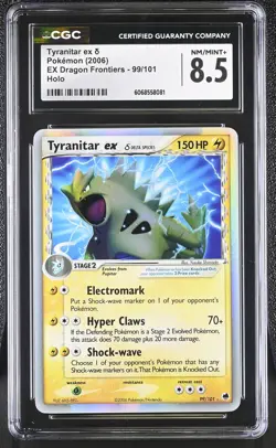 CGC 8.5 Tyranitar ex 2006 EX Dragon Frontiers 99/101 Holo Pokemon Card - Image 1
