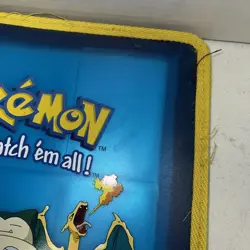 Pokemon Zip Card Album Binder 3 Ring Original 1999 Game Freak Nintendo Blue Used - Image 2