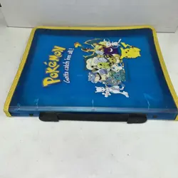 Pokemon Zip Card Album Binder 3 Ring Original 1999 Game Freak Nintendo Blue Used - Image 4