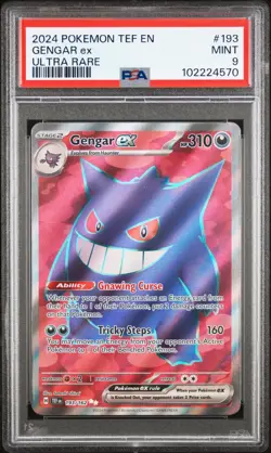 PSA 9 MINT GENGAR EX 193/162 Temporal Forces Ultra Rare Pokemon Card - Image 1