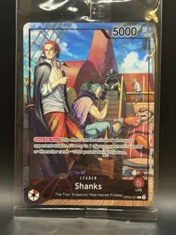 One Piece Shanks Leader OP09-001 PSA Promo Card Exclusive, Sealed, NM+ Condition - Image 1