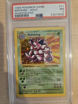 PSA 7 NIDOKING 11/102 Shadowless Edition Holo Rare Base Set 1999 - Pokemon Card - Image 1