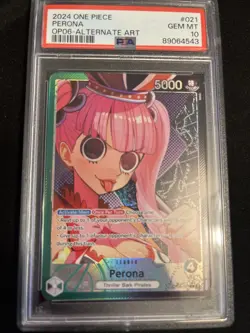 One Piece CCG Perona Alt Art Foil Card OP06-021 Wings of the Captain PSA 10 - Image 1