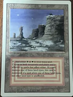 Magic the Gathering 1994 Plateau Revised Edition Rare Dual Land English - Image 1