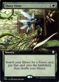 MTG Three Visits (Extended Art) (686) | NM | Commander Legends {CMR} - Image 1