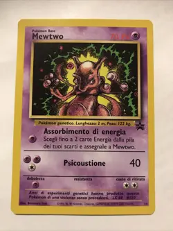 Mewtwo Italian Pokemon WOTC Black Star #14 1999 Promo Card - Image 1