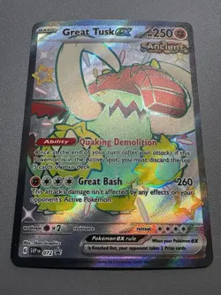 Pokemon Paldean Fates Shiny Great Tusk EX SVP EN 072 Black Star Promo HOLO - Image 1