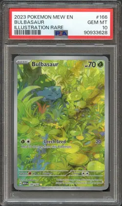 PSA 10 GEM MINT BULBASAUR ILLUSTRATION RARE #166 MEW EN 151 2023 POKEMON TCG - Image 1