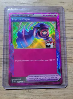 152/162 Hero's Cape ACE SPEC - Prize Pack Pokemon TCG League Play Stamped Holo - Image 1