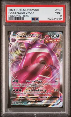 PSA 9 MINT Pokemon Gengar VMAX 157/264 Full Art Fusion Strike - Image 1