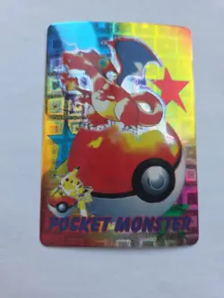 1998 P.M. Pokemon Bandai Charizard Japanese - Holo Sticker Prism Vending Machine - Image 3
