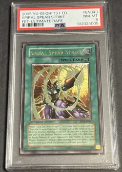 2005 Yu-Gi-Oh! 1st Edition FET Ultimate Rare #EN043 Spiral Spear Strike PSA 8 - Image 1