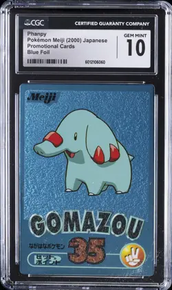 2000 POKEMON MEIJI PROMO CARDS - BLUE FOIL PHANPY CGC 10 GEM MINT - Image 1
