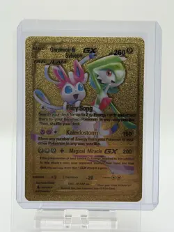 Gardevoir & Sylveon GX 130/234 HP260 TAG TEAM Pokemon Gold Foil Fan Art Card - Image 1