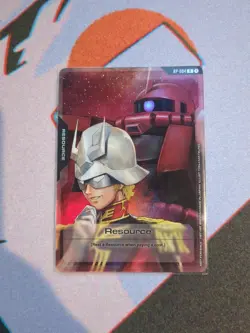 Char Zaku 2 Resource RP-004 Gundam Card Game Foil Promo English AX - Image 1
