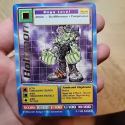 Boltmon Digimon TCG Card Shiny Gold Lettering 1st Edition 1999 BO-41 LP - Image 1