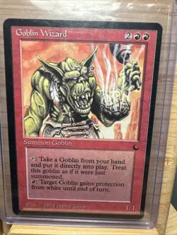Magic the Gathering Goblin Wizard Card, EX/NM Condition, the Dark Series - Image 1