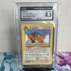 CGC 8.5 - 1999 Dragonite # 5 WB Movie WOTC Black Star PROMO Pokemon Card - Image 1