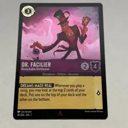 Dr. Facilier 39/204 Disney Lorcana The First Chapter Rare Cold Foil Card NM - Image 1