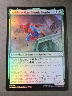 NM Foil Spiders-Man, Heroic Horde, MTG, Marvel's Spider-Man, Magic, 117 - Image 1