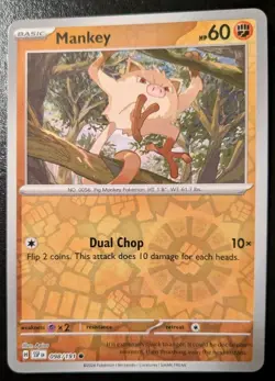 Mankey 098/191 Reverse Holo Common Scarlet & Violet: Surging Sparks Pokemon TCG - Image 1