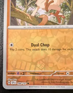 Mankey 098/191 Reverse Holo Common Scarlet & Violet: Surging Sparks Pokemon TCG - Image 4