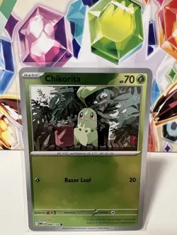 Chikorita 008/132 Common Reverse Holo - Pokemon TCG Mega Evolution - NM - Image 1