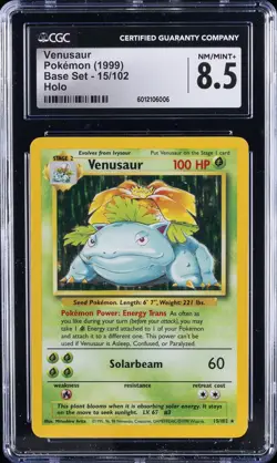 1999 POKEMON BASE SET - HOLO #15/102 VENUSAUR CGC 8.5 - Image 1