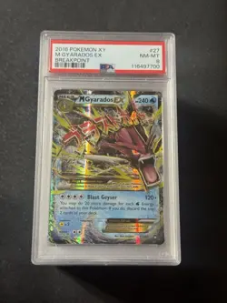 2016 POKEMON XY BREAKPOINT 27 MEGA GYARADOS EX PSA 8 Shiny - Image 1