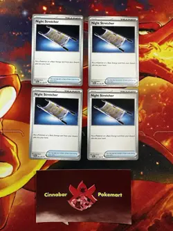 x4 Playset Night Stretcher - 061/064 Shrouded Fable Uncommon Pokemon - NM/MINT - Image 1