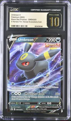 2022 Pokemon SWSH BSP V Heroes Tins Umbreon V Holo SWSH203 CGC 10 Pristine - Image 1