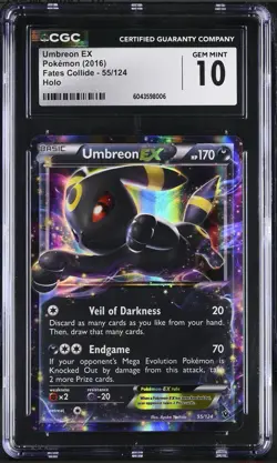 2016 Pokemon XY Fates Collide Umbreon EX 55/124 CGC 10 Gem Mint - Image 1