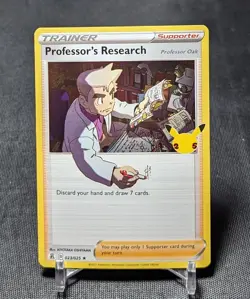 Professor's Research (Oak) Rare Holo Celebrations Pokemon TCG Card 023/025 - Image 1