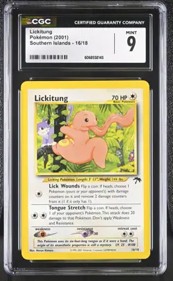 CGC 9 MINT Lickitung 2001 Southern Islands 16/18 Pokemon Card - Image 1